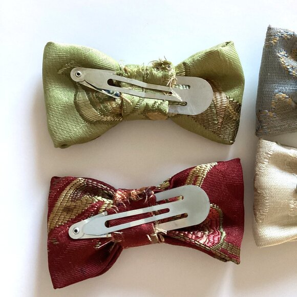 4 NWOT Handmade Women's Girls Hair Bows With Clips Brides Accessories Formal - Picture 5 of 7